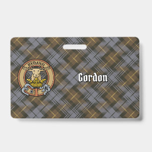 Crachá Crest do Clã Gordon sobre Tartan Envelhecido