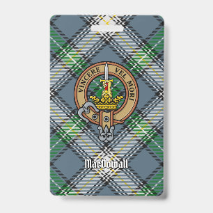 Crachá Crest do Clã MacDowall sobre Tartan