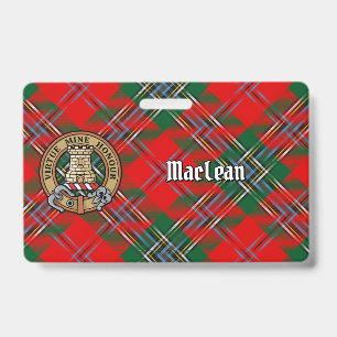Crachá Crest do Clã MacLean sobre Tartan
