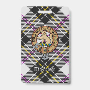 Crachá Crest do Clã MacPherson sobre Tartan de Gala