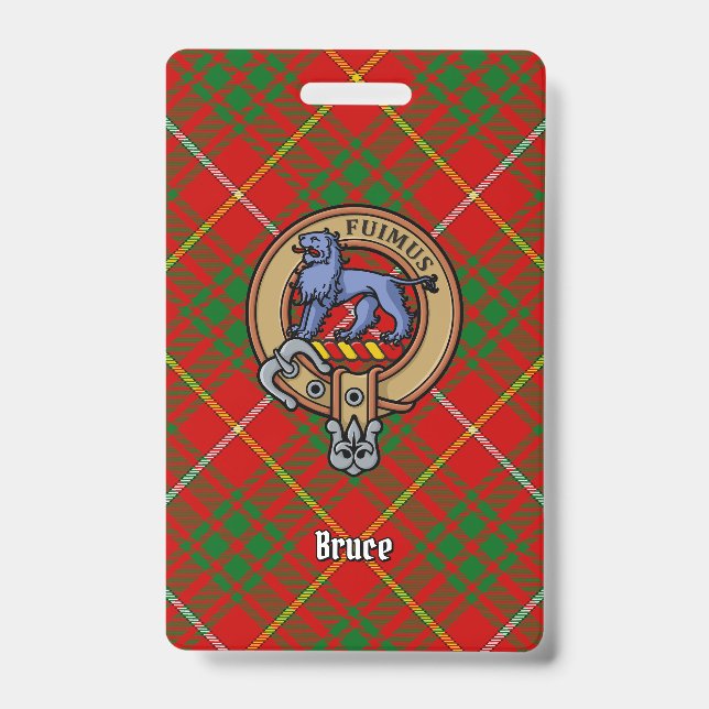 Crachá Crestão do Clã Bruce sobre Tartan (Frente)