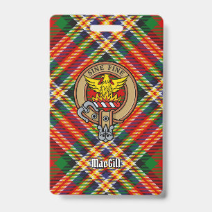 Crachá Crestão do Clã MacGill sobre Tartan