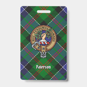 Crachá Crestão do Clã Paterson sobre Tartan