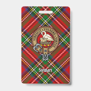 Crachá Crestão do Clã Stewart sobre Tartan Real