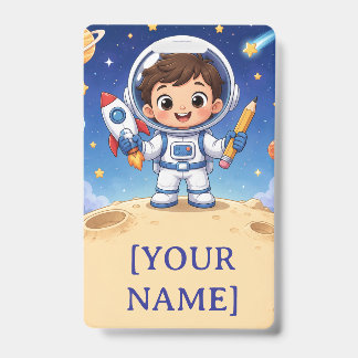 Crachá Criança Astronauta Pronta para Explorar Caderno Es