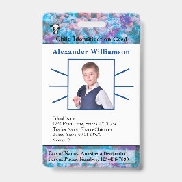 Crachá Criança Crianças Foto ID Cartão de Identificação P