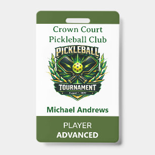Crachá Crie Seu Próprio Emblema de Torneio de Pickleball
