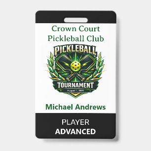 Crachá Crie Seu Próprio Emblema de Torneio de Pickleball