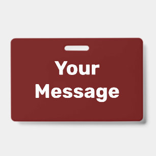 Crachá Crie seu próprio Modelo de Texto Branco e Vermelho