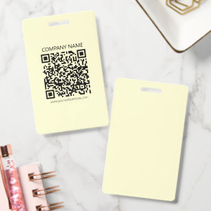Crachá Crie um Código QR Amarelo Claro