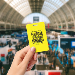 Crachá Crie um Código QR Facilmente Visto Amarelo Preto