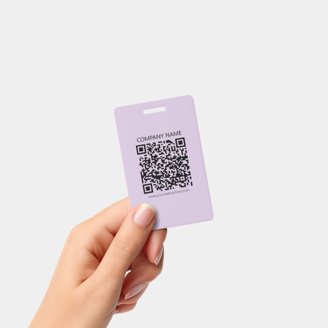 Crachá Crie um Código QR | Violeta Lavanda Claro (Portátil)