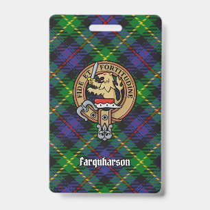 Crachá Crista da Clan Farquharson sobre Tartan