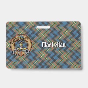 Crachá Crista da Clan MacLellan sobre Tartan Antigo