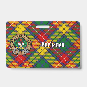 Crachá Crista do Clã Buchanan sobre Tartan
