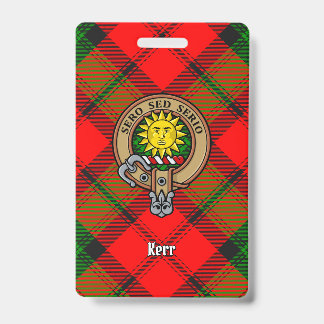 Crachá Crista do Clã Kerr sobre Tartan