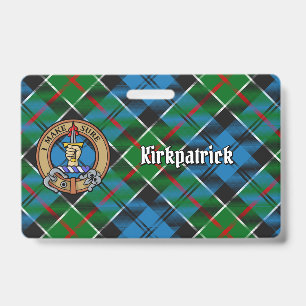 Crachá Crista do Clã Kirkpatrick sobre Tartan