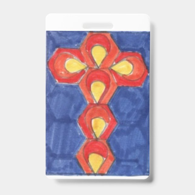 Crachá Cross Motif Vertical Lanyard (Frente)