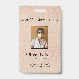 Crachá Cuidado de Idosos com Foto