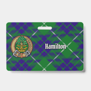 Crachá Cumee do Clã Hamilton sobre Tartan de Caça