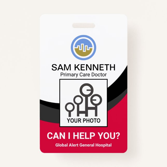 Crachá Curvatura Negra Ondas Foto Médica (Frente)