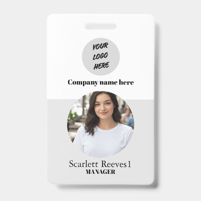 Crachá Custo personalizado de negócios para funcionários  (Frente)