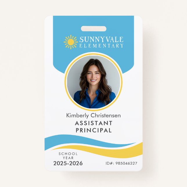 Crachá Custom 3 Color School Employee Photo ID Badge (Frente)