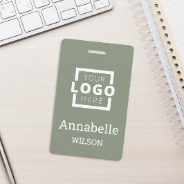 Crachá Custom Business Logo Basic Employee Name Sage