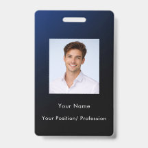 Custom Classy Modern Blue Gradient Employee Photo