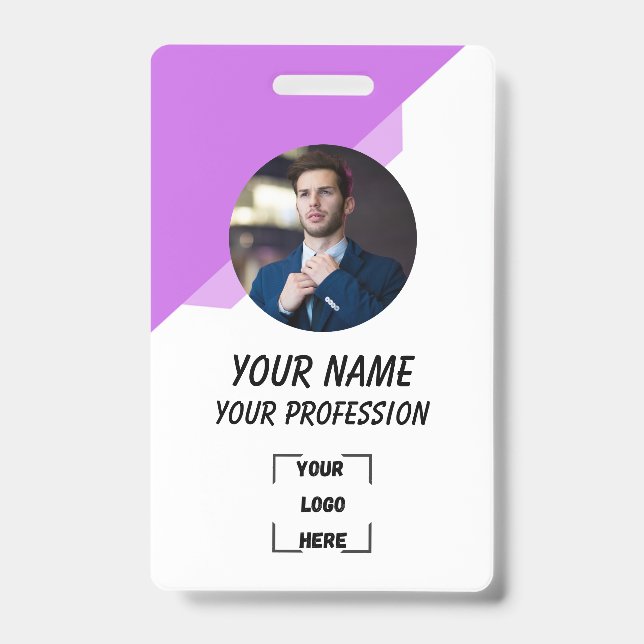 Crachá Custom Employee ID Badge with Photo (Frente)