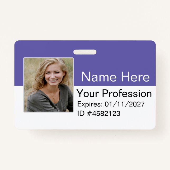 Crachá Custom Employee Photo Logo Bar Code Name Badge ID (Frente)