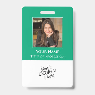 Crachá Custom Employee, Photo, Name, Title, Logo, Barcode