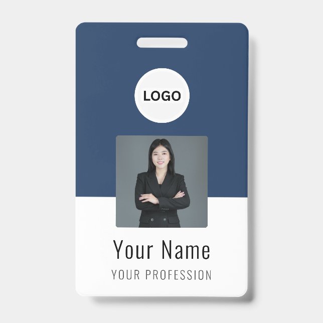Crachá Custom Logo ID Card | Personalized Photo & Text (Frente)