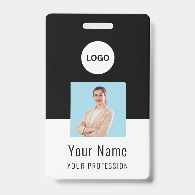Crachá Custom Logo ID Card | Personalized Photo & Text (Frente)