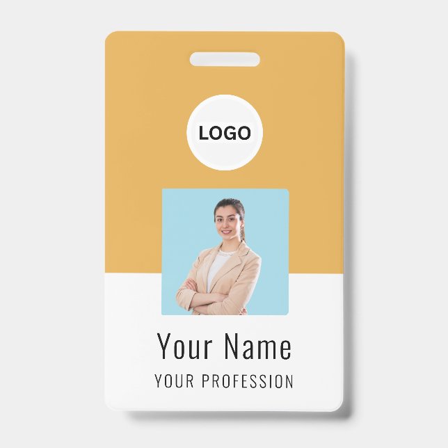 Crachá Custom Logo ID Card | Personalized Photo & Text (Frente)