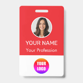 Crachá Custom Name Personalized Employee Company Logo 