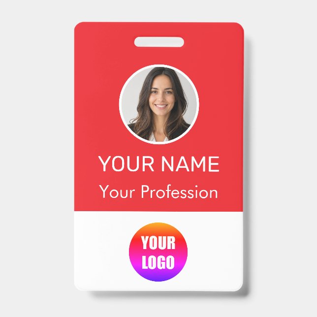 Crachá Custom Name Personalized Employee Company Logo  (Frente)