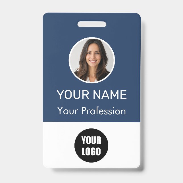 Crachá Custom Name Personalized Employee Company Logo  (Frente)