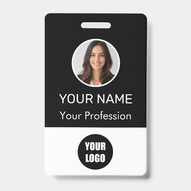 Crachá Custom Name Personalized Employee Company Logo  (Frente)