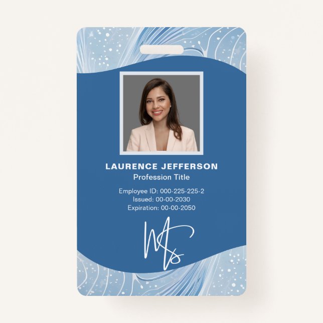 Crachá Customer Employee Photo, Qr Code, Logo, Name  (Frente)