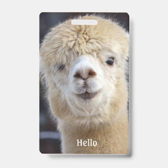 Crachá Cute Alpaca face (Frente)