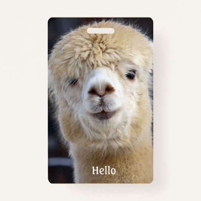 Crachá Cute Alpaca face (Frente)