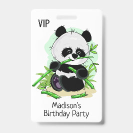 Crachá Cute Pandas distintivos de texto personalizado