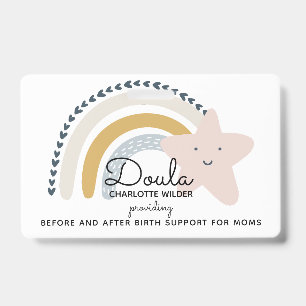 Crachá Cute Watercolor Rainbow Doula Birla Services ID