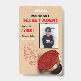 Crachá da Empresa de Agente Secreto da Festa de Es