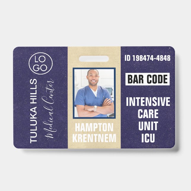 Crachá da Medica Tons de Azul Escuro (Frente)