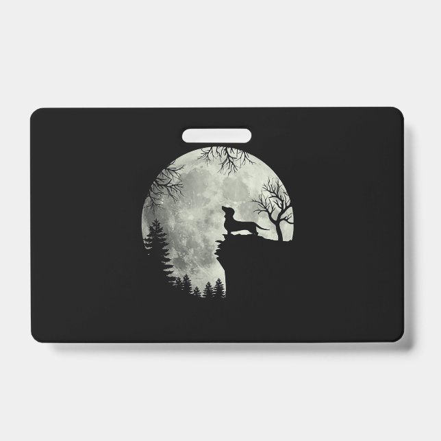 Crachá Dachshund E Lua Halloween (Front)