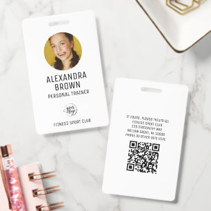 Crachá de Acesso com Código QR e Logotipo Branco S