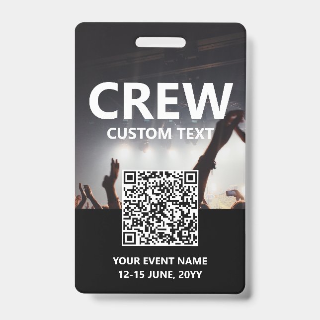 Crachá de Acesso da Equipe do Código QR Personaliz (Frente)