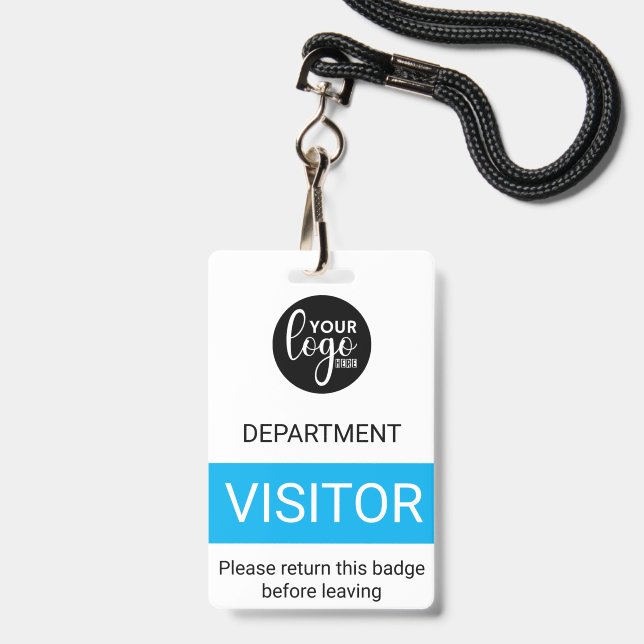 Crachá de Acesso de Visitante com Código de Cor de (Frente com cordão)